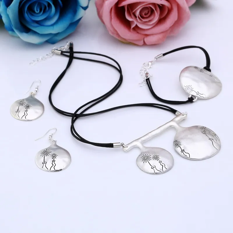 Набор ювелирных изделий ZOSHI в африканском стиле винтажный кожаный кулон ожерелье