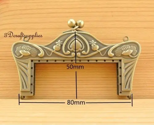 Металлическая рамка для шитья Сумка Кошелек Рамка застежка антибронзовый сплав 8