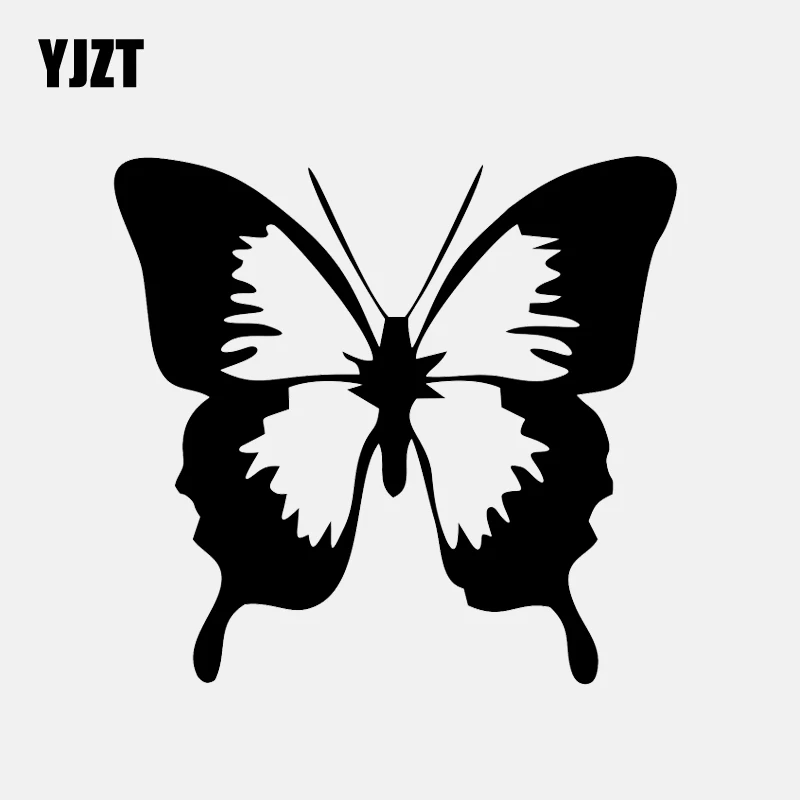 

YJZT, 14 см * 13 см, виниловая Автомобильная наклейка с изображением милой бабочки из мультфильма, черная/Серебряная Фотография