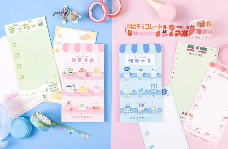 1 шт. Kawaii Японские закуски десерт Еда Серии бумажные блокноты для записей планировщик Стикеры для записей блокноты прикольный канцелярский стикер