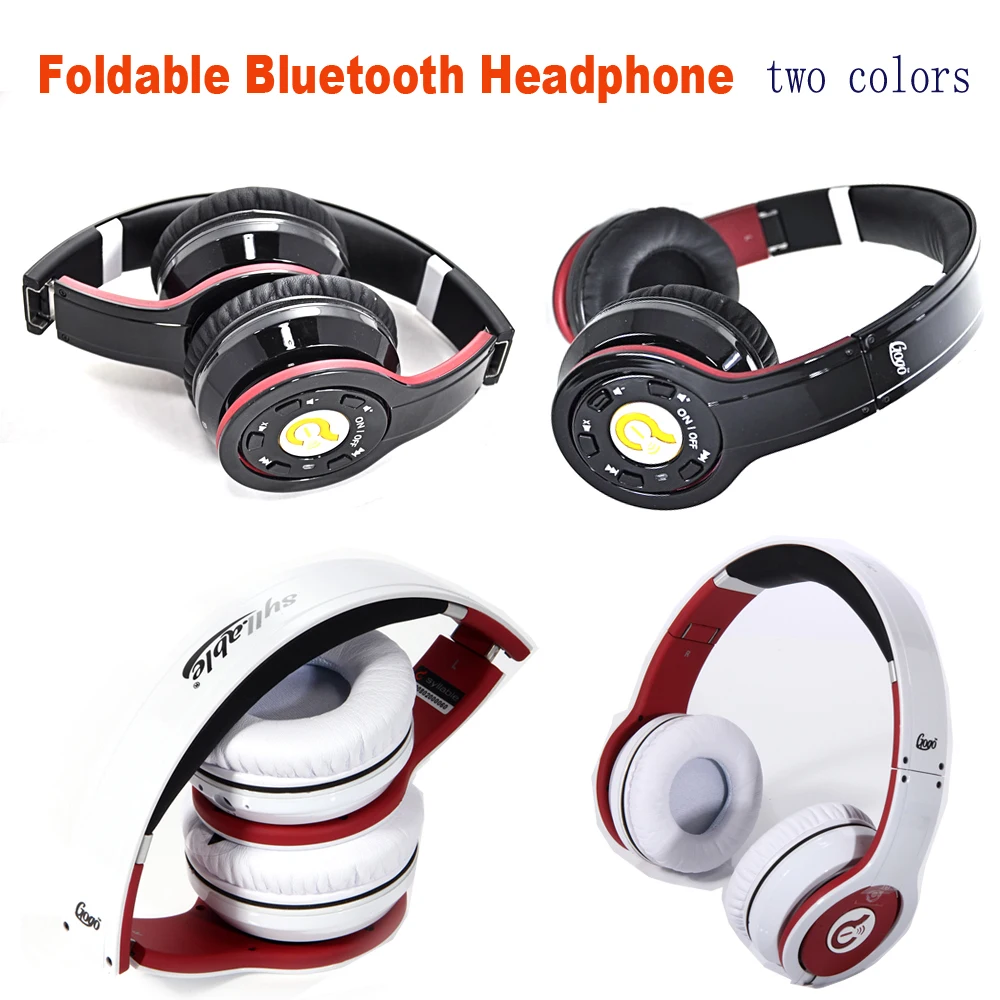 White Foldable Wireless Bluetooth Noise Reduction Headphones for iPhone iPad Samsung black/white two colors choose|headphone amp|ipad productsipad