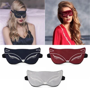 Дышащая маска для сна из натурального шелка, тени для век лисы, повязка на глаза, маска для сна, 2020