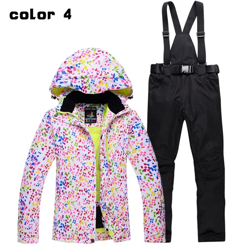 color 4 Новинка, лыжные костюмы, куртки, брюки, женские комплекты для сноуборда, женская зимняя спортивная одежда, дышащая водонепроницаемая водостойкая Лыжная куртка - Цвет: color 4