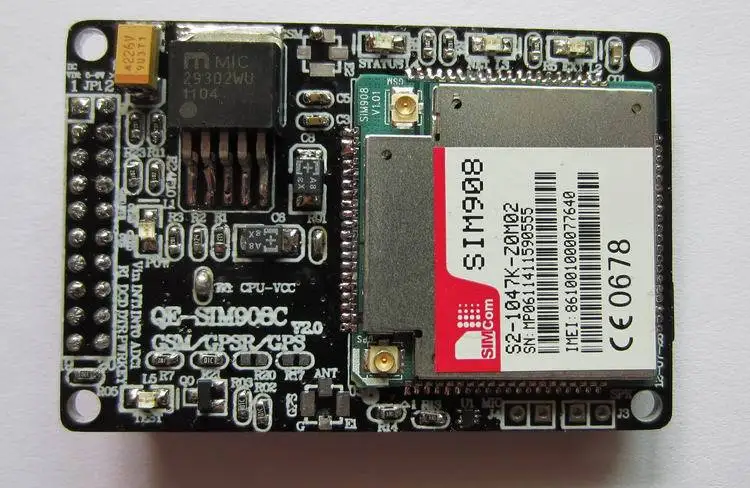 

Бесплатная доставка! 1 шт. QE-SIM908C GSM / GPS RS / GPS интеграционный модуль SIM908 макетная плата минимальный уровень TTL