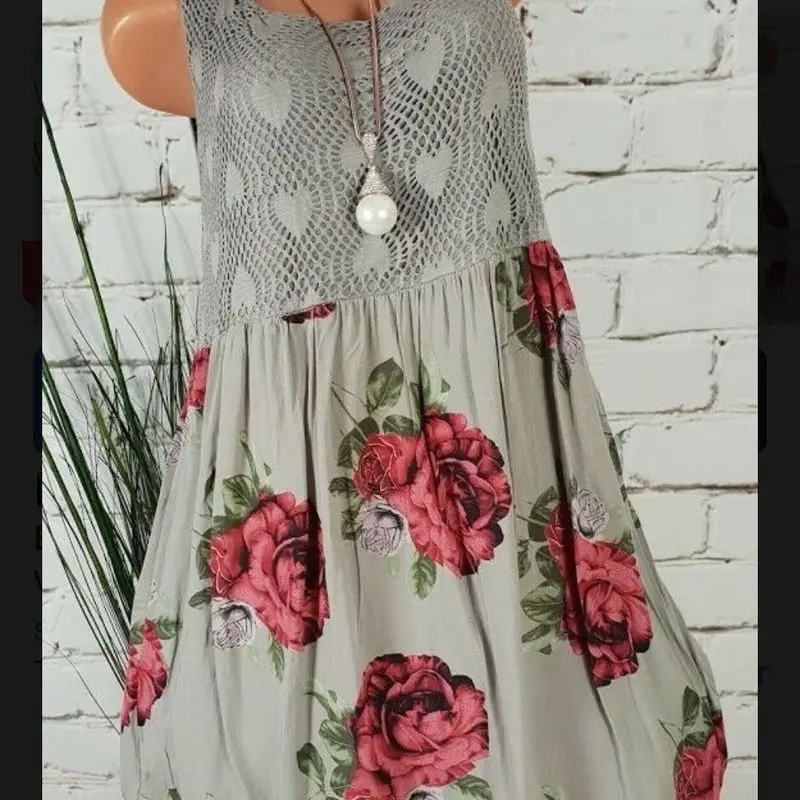 Женское платье большого размера новинка 2019 модное ажурное кружевное с принтом и