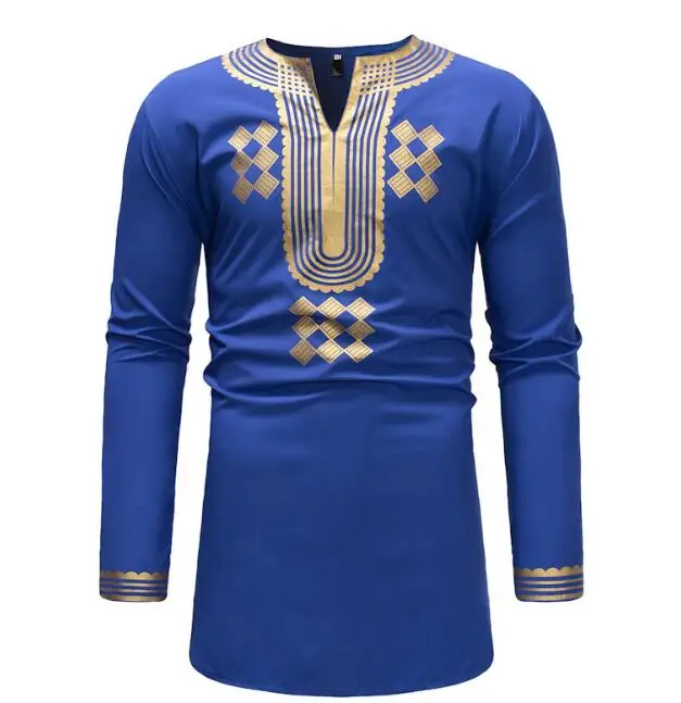 Африканские рубашки dashiki Мужская традиционная хлопковая футболка с длинным
