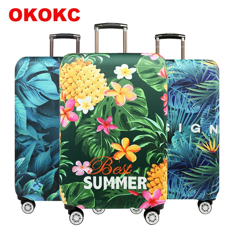

Эластичный дорожный чехол для багажа с цветами и листьями, дорожный защитный чехол для чемодана 18-32 дюйма, аксессуары для путешествий