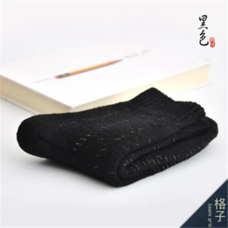 Stripe Black Зимние мужские супер толстые кашемировые шерстяные носки высокого качества Классические деловые Брендовые мужские носки мужские повседневные носки зимние 3 пары = 1 партия - Цвет: Stripe Black