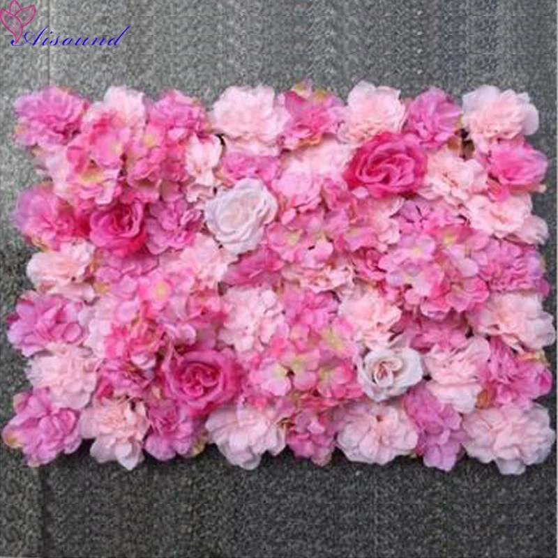 

12pcs Silk Rose Hydrangea Flower Wall Event or Festival Artificial Rose Flower Panel For Decor Supplies Flori Wedding Backdrop