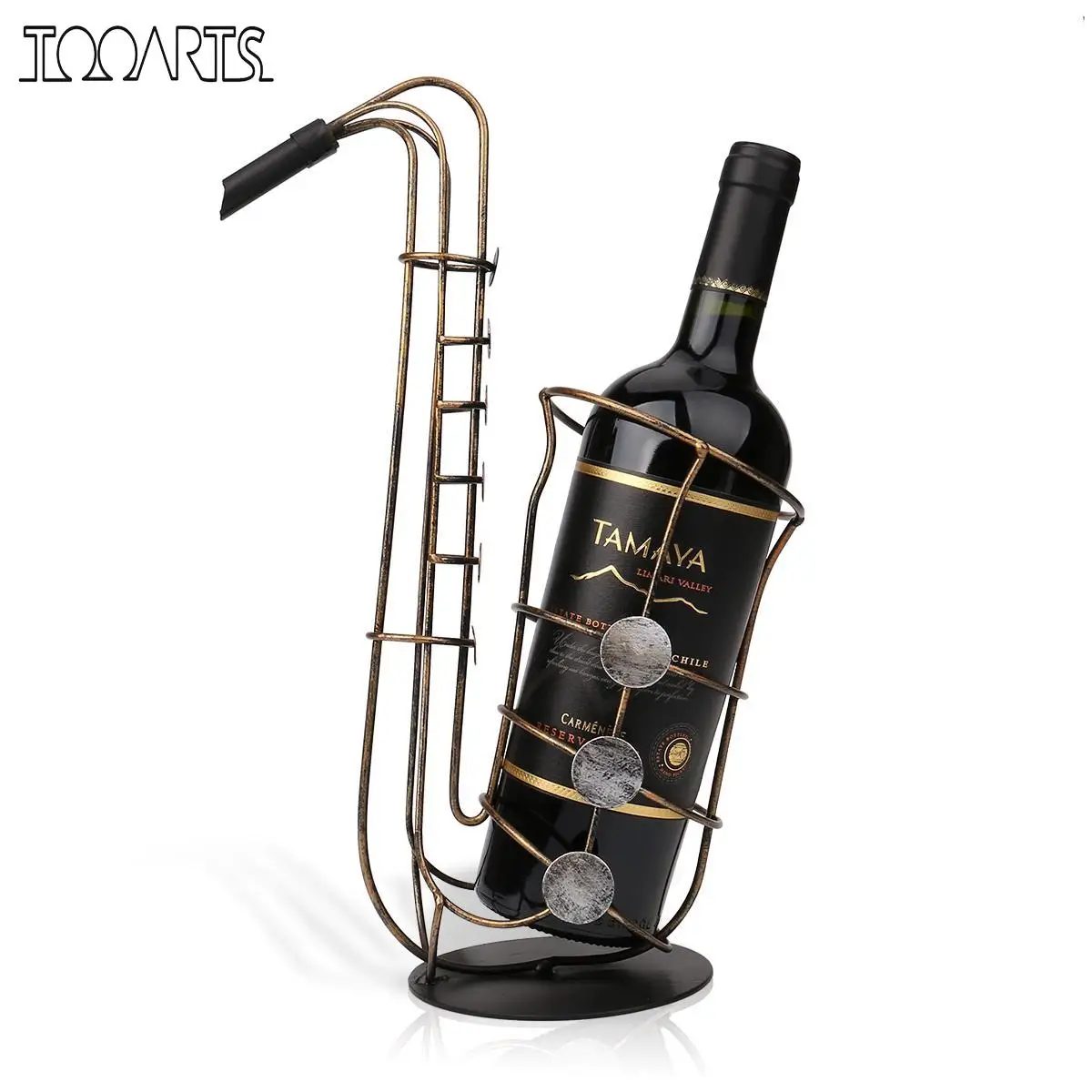 Держатель для винных бутылок Tooarts Металлическая статуэтка полка вина Sax