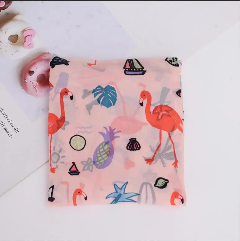 FB Pink bird Сумка "фламинго" много цветов полиэстер складная перерабатываемая сумка для покупок ЭКО многоразовый тотализатор сумка мультфильм цветочные фрукты овощные продуктовые - Цвет: FB Pink bird