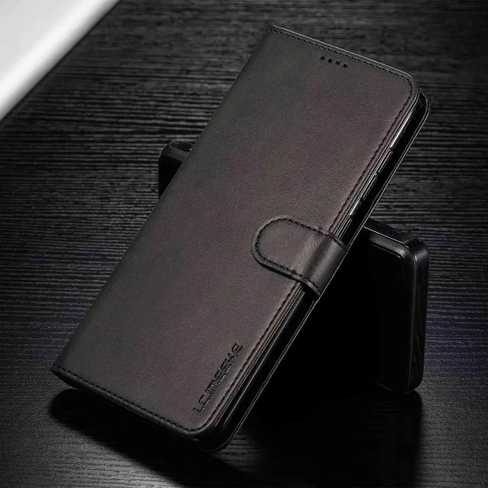 Черный Чехол для samsung Galaxy S6 S7 край S8 S9 S10 A6 A8 Примечание 10 плюс A7 A9 A10 A20 A30 A40 A50 A60 A70 M10 M20 M30 кожаный чехол - Цвет: Черный