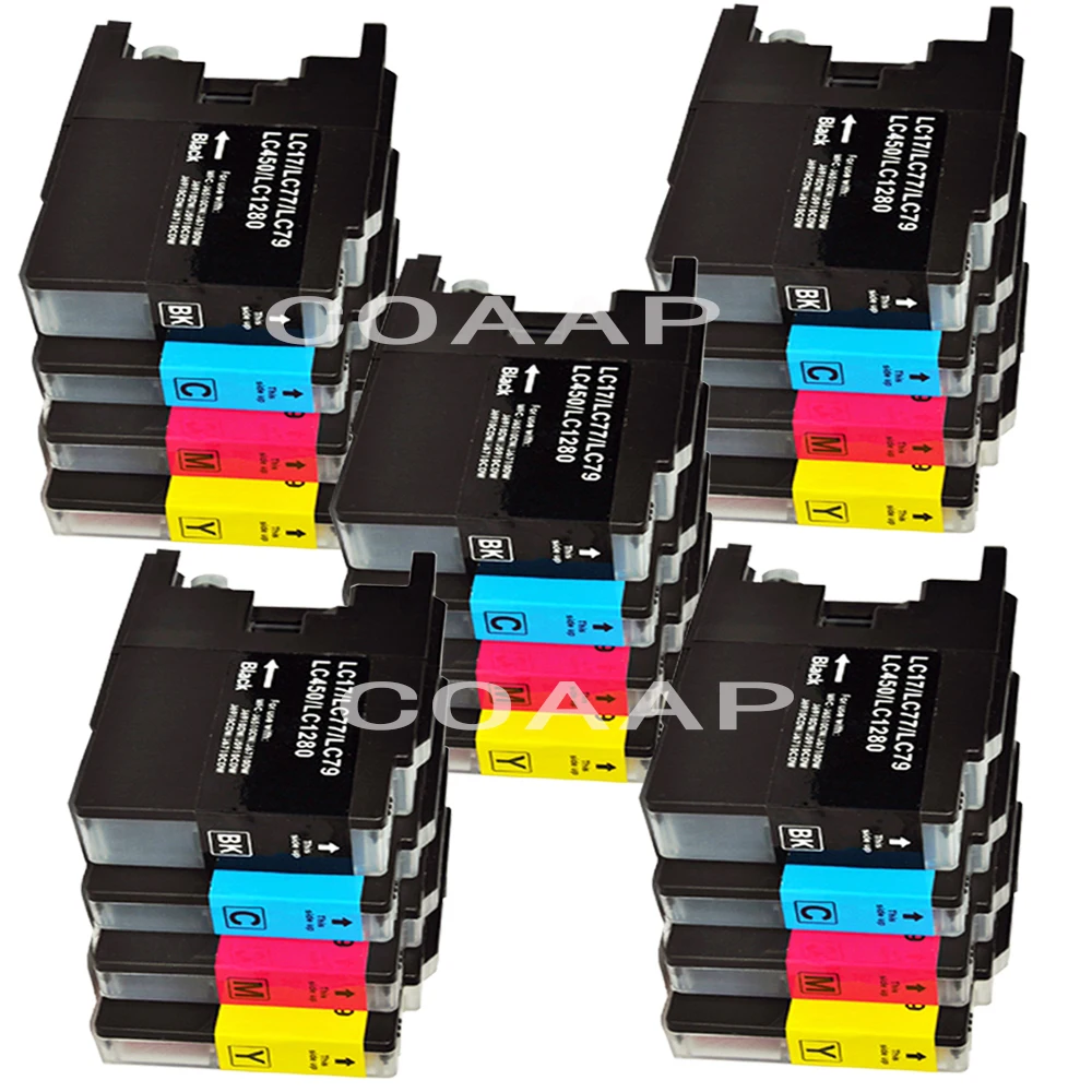 Чернильный картридж для принтера 20pk Brother LC12 LC17 LC71 LC40 LC73 LC75 LC77 LC79 LC400 LC450 LC1220 LC1240