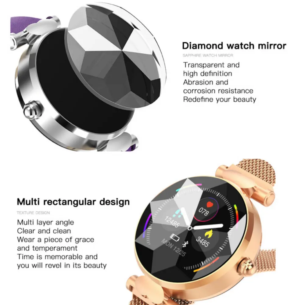 Smarcent B80 Женская smart watch модный браслет для часов монитор сердечного ритма крови