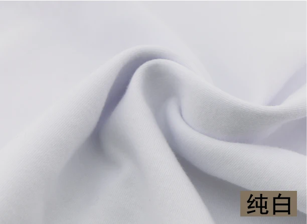 White 40s хлопок Двусторонняя трикотажная футболка ткань для детской одежды без флуоресцентного агента - Цвет: White