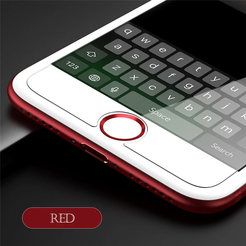 White Red KISSCASE кнопка домой наклейка для Apple iPhone 6S 6 7 8 Plus 5 S 5 SE 4S 4 Кнопка Домой стекло для iPad Air 1 2 Mini 2 3 4 Pro пленка - Цвет: White Red