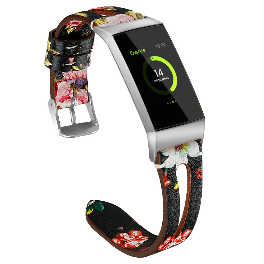 Ремешок для часов Fitbit Charge 3 кожаный браслет ремешок из натуральной кожи