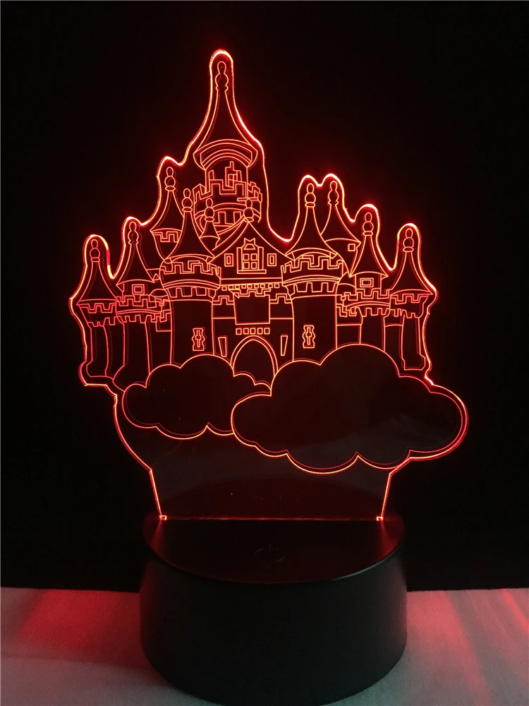 Мечта Замок в форме 3D освещение кабель LED USB детские подарки спальня ночник
