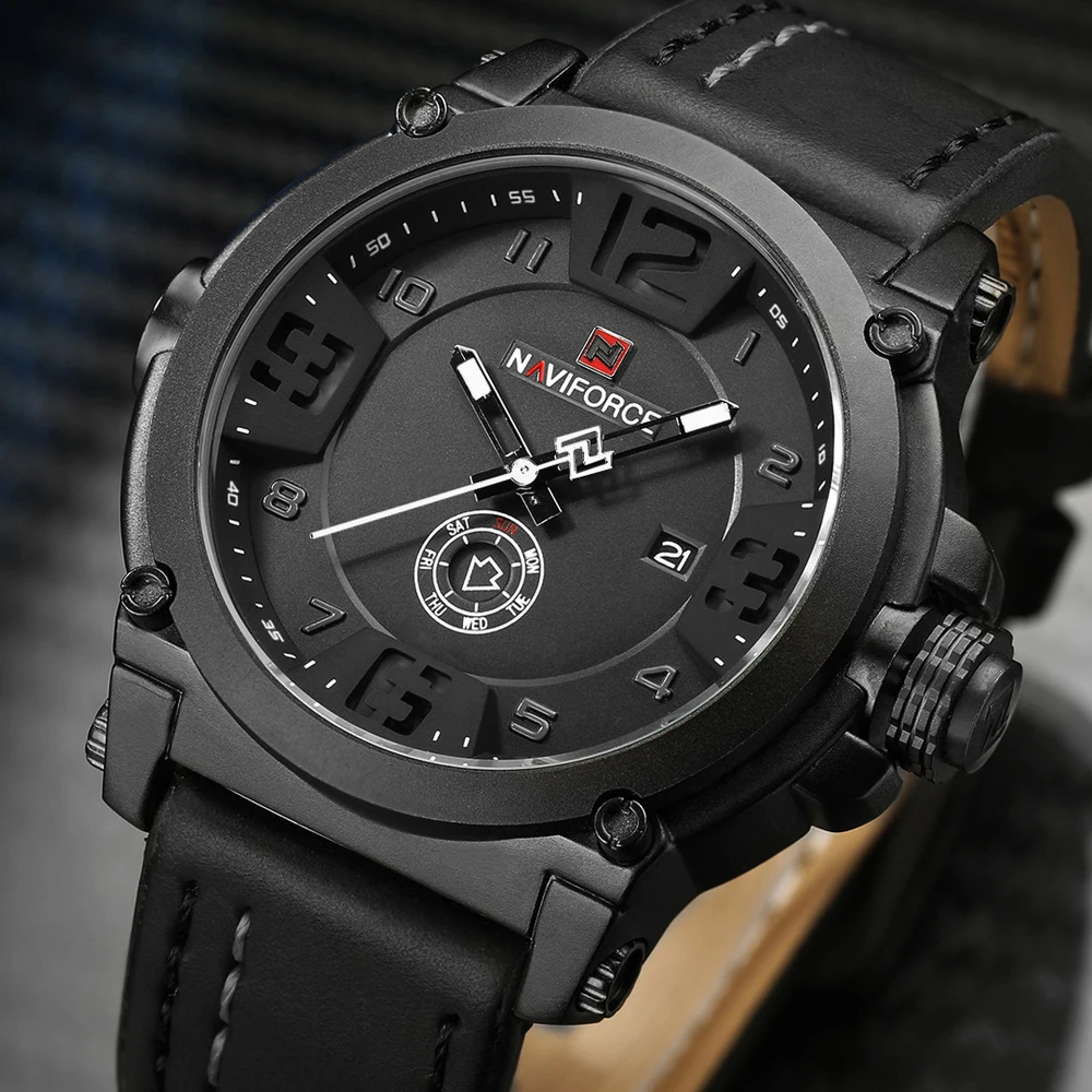 

NAVIFORCE Luxury Military Watch Men Top Brand Leather Sports Watches Mens Analog Quartz Wrist Watch Waterproof Relogio Masculino