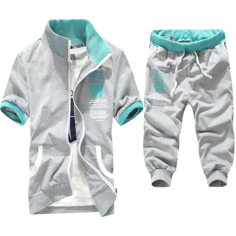 2022 Fashion Men Short Sleeve Tracksuit casual sporting suit hoodies and shorts M-XXL AYG276