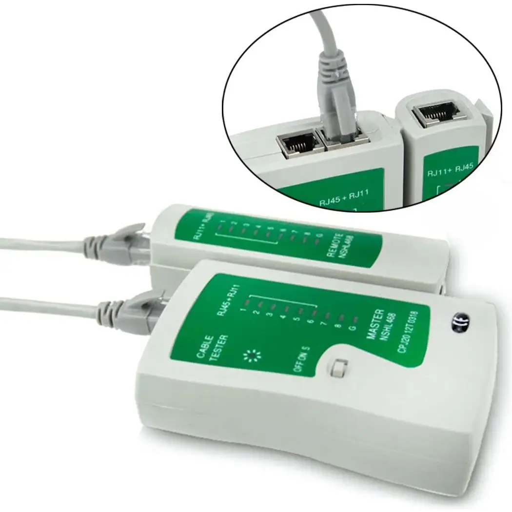 Многофункциональный инструмент для тестирования сети RJ45/RJ11 сетевой кабель Белый