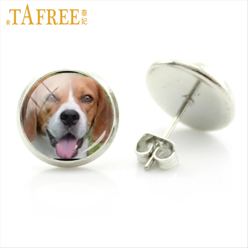 Милые серьги гвоздики TAFREE 2017 для любителей собак животных дальмация Бигль