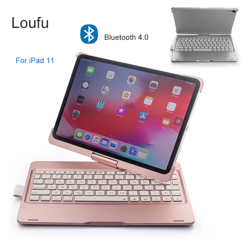 Bluetooth 4.0 Keyboard For iPad Pro 11 Keyboard Case Cover Protective With 7 Color Backlit Keyboards For iPad 11 Cases A1980