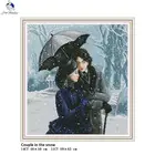 Вышивка крестиком для пар в снегу, 11CT напечатанная ткань, 14CT Счетный холст, DMC китайские поделки, ручная вышивка, набор для рукоделия