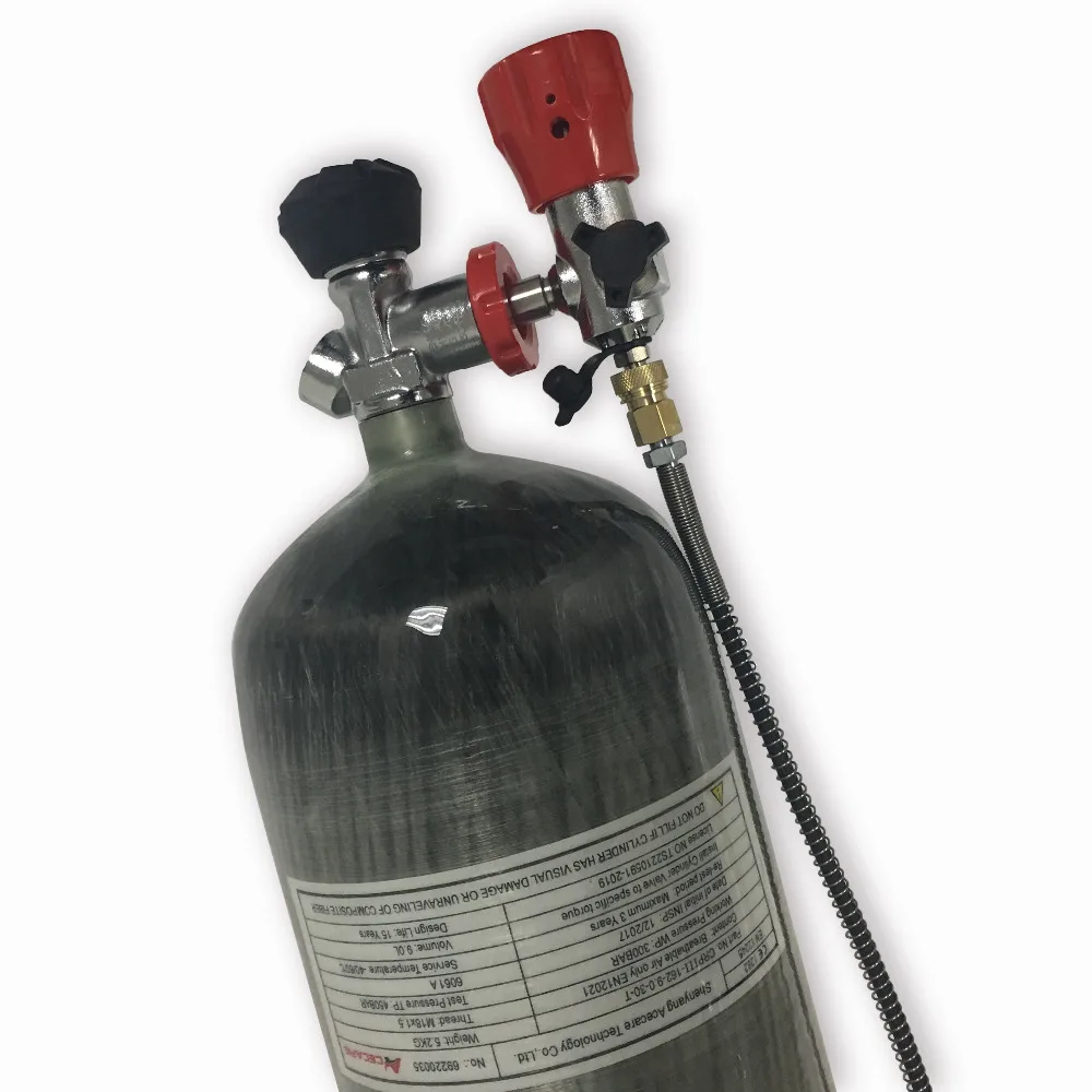 AC109301 Acecare 9L PCP цилиндр из углеродного волокна для дайвинга с манометром клапан АЗС