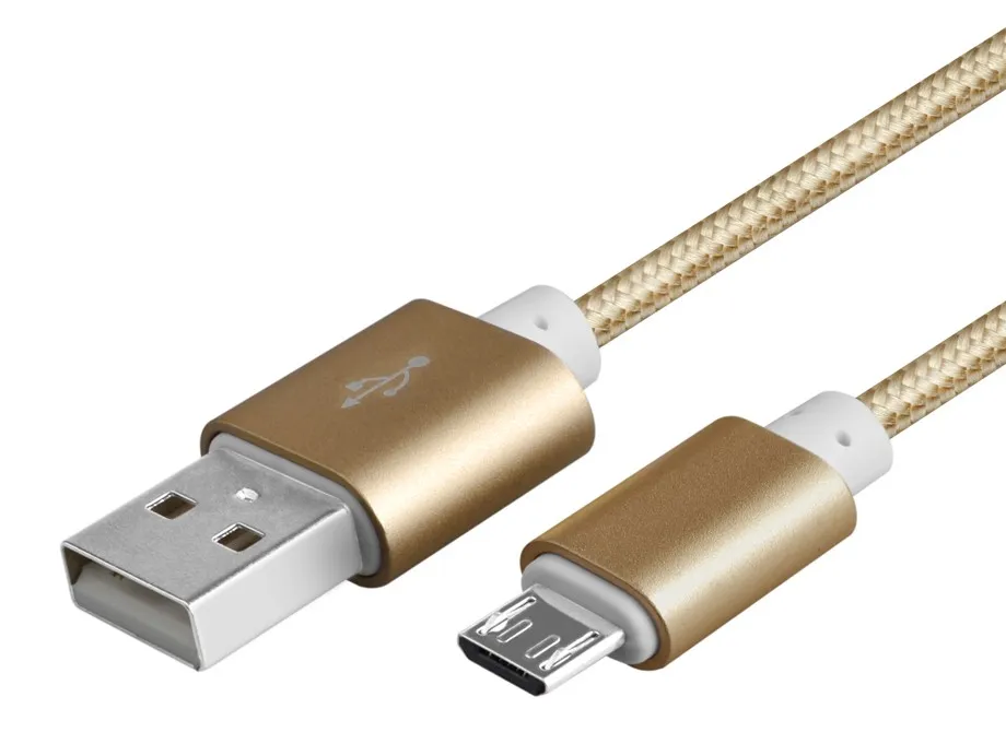 Micro USB кабель, нейлоновый плетеный провод, металлический штекер, синхронизация данных, зарядный кабель для samsung, Xiaomi, huawei, htc
