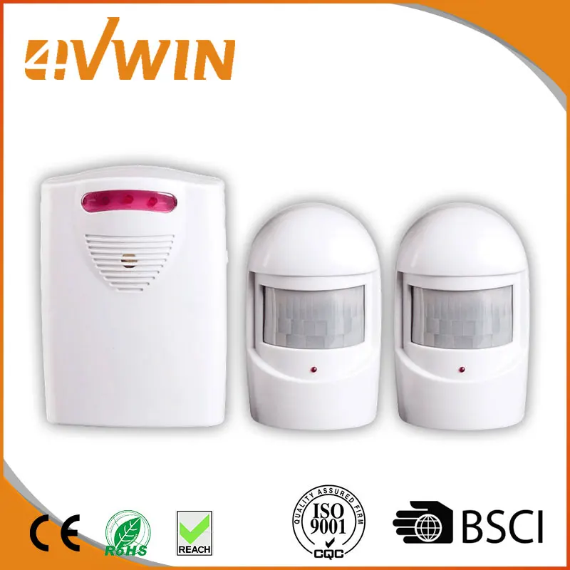 Wireless Detector Alarm Driveway Patrol Garage Infrared 1 Receiver and 2 PIR Motion Sensor Alert System Kit 4vwin-005 | Безопасность и