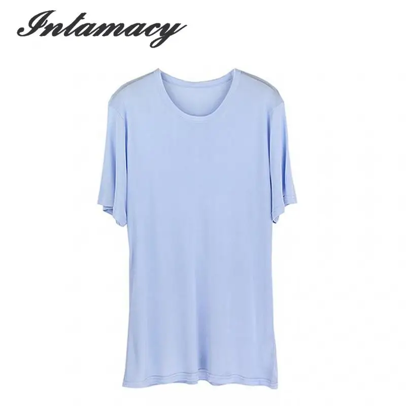 Мужская 100% натуральная шелковая вязка футболка Летняя мужская рубашка большого