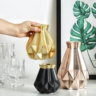 Ваза из розового золота в скандинавском стиле, современный простой фарфоровый горшок с растениями, элегантный домашний Свадебный декор, лучший подарок