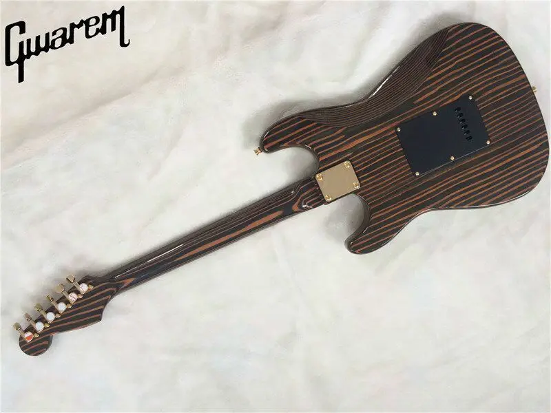 Электрогитара/гитара Gwarem/корпус и шея zebravwood/с золотой аппаратной гитарой в Китае