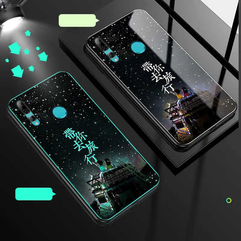 Светящийся чехол для телефона huawei Honor 20 Lite, чехол, светящаяся задняя крышка из закаленного стекла для huawei Honor 10i 20 Lite, чехол, сумка