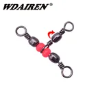 10 шт., Вертлюги для рыбалки из нержавеющей стали, Вертлюги для морской рыбалки, Аксессуары для рыбалки, коннектор для снастей, трехсторонние Вертлюги