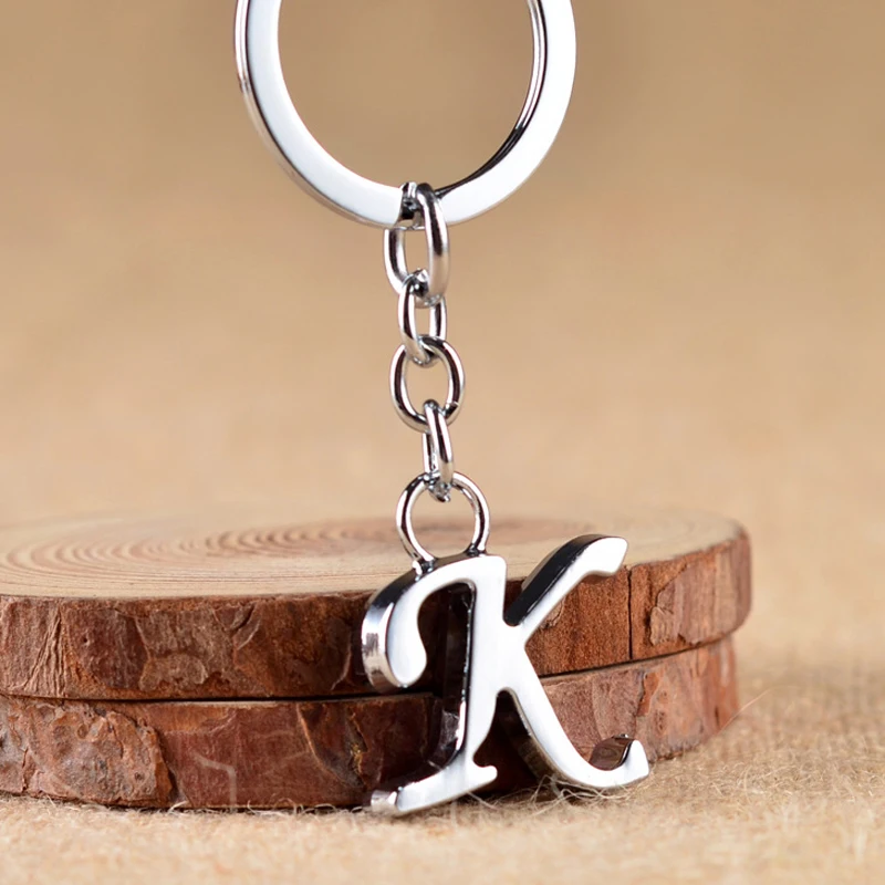 Лидер продаж буквы Сделай Сам A Z металлический брелок родием унисекс простая