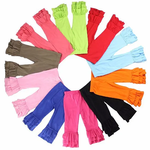 Коричневые леггинсы для девочек с тройной оборкой брючки юбкой девочек|triple ruffle