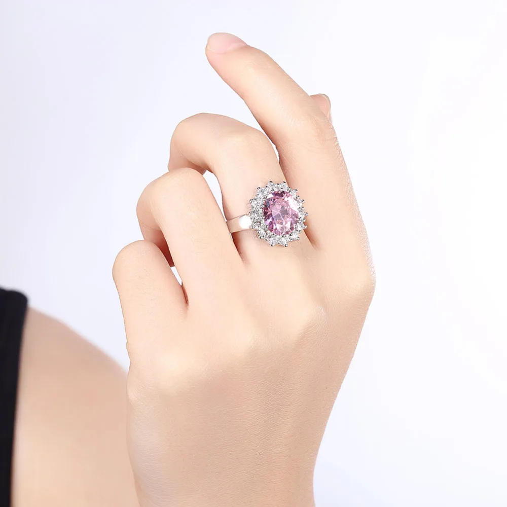 

Fashion White CZ Pink Cubic Zirconia Rings Women's Rings Jewelry Silver Color Filled Gift Party Wedding Ring R2105