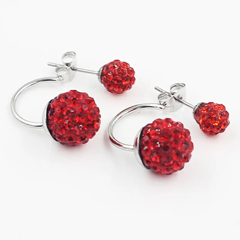 Милые серьги гвоздики с двойным шариком и жемчугом для женщин серебристые