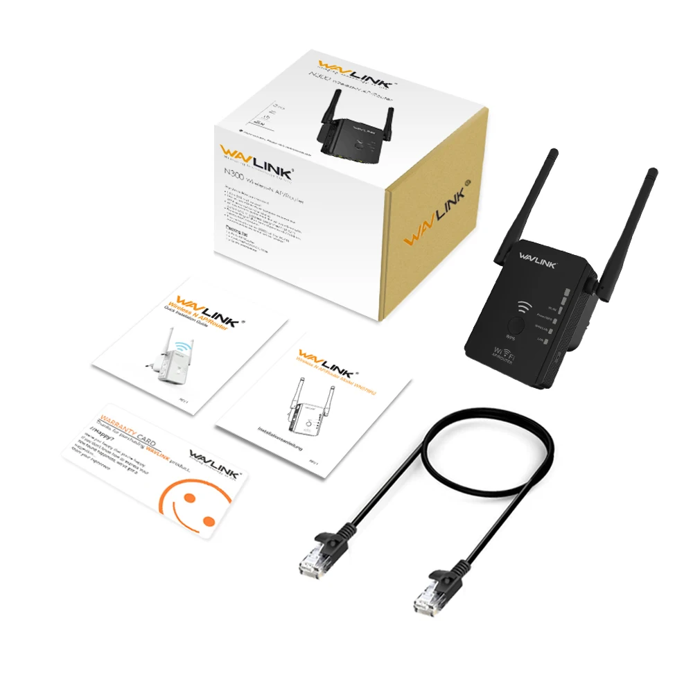 

Wavlink 300Mbps wifi repeater/router/Access Point AP WiFi Range Extender with 2 External Antennas WPS Encryption Signal Boosters
