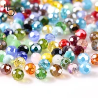 3 4 6 8mm czech round spacer glass beads for jewelry making diy accessories colorful faceted crystal beads wholesale z174