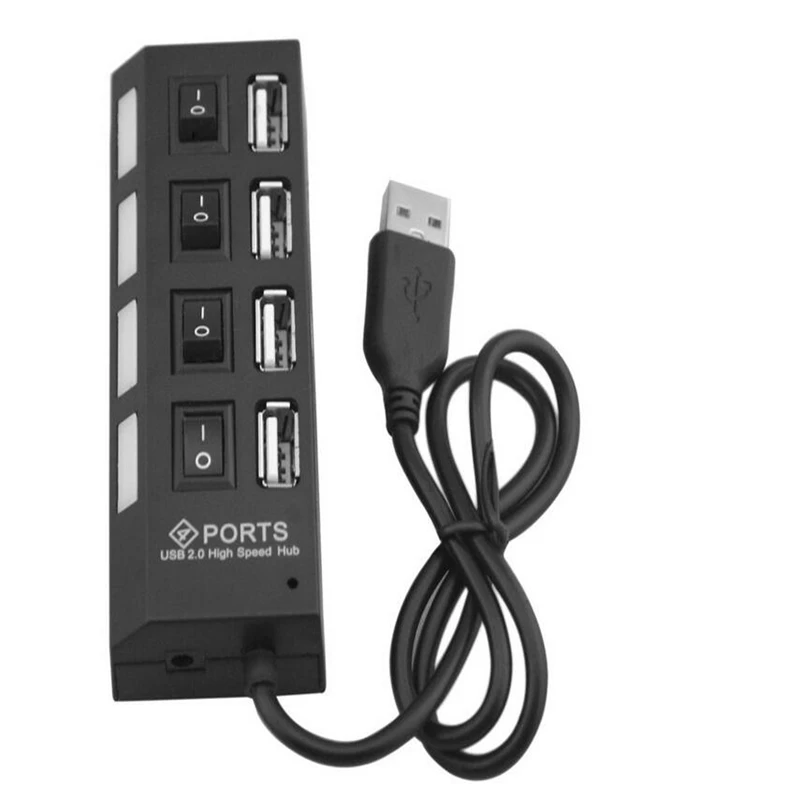 effelon Mini High Speed USB 2.0 4 Ports Charger Portable 480 Mbps On/Off Switch Splitter Adapter For PC Laptop | Мобильные телефоны