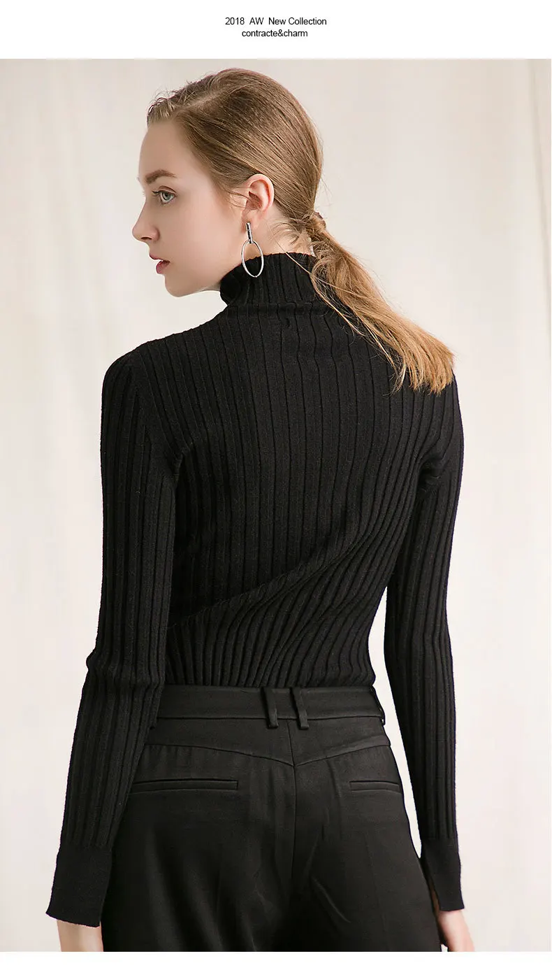 Seamless Boneless One-time Forming 2018 Turtleneck Wool Soft Elastic Sweaters and Pullovers for Women Female Brand Jumpers | Женская