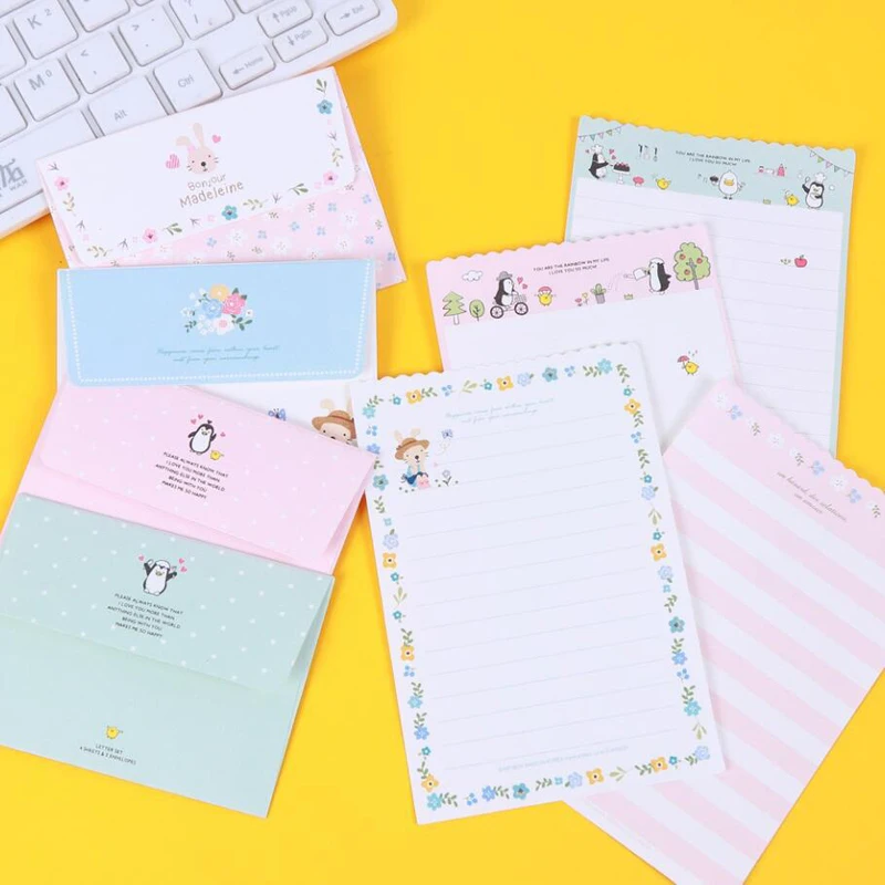 

16 Letter +8 Envelopes Greeting Cards Mini Small Special paper Envelopes Creative Simple Love Letter Cute Stationery Suit