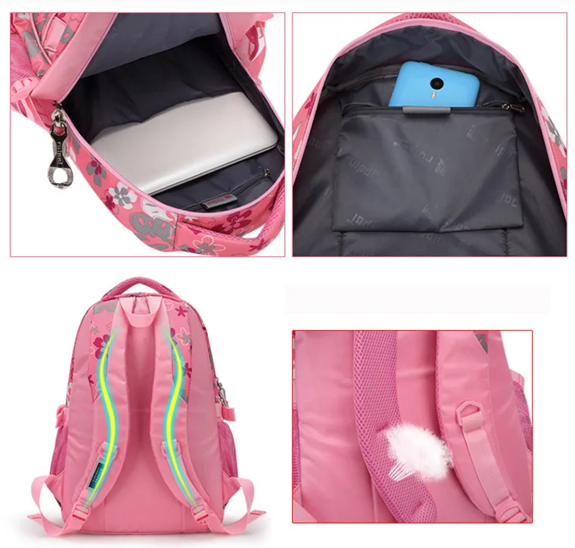 Детские школьные ранцы с цветочным принтом для девочек и мальчиков