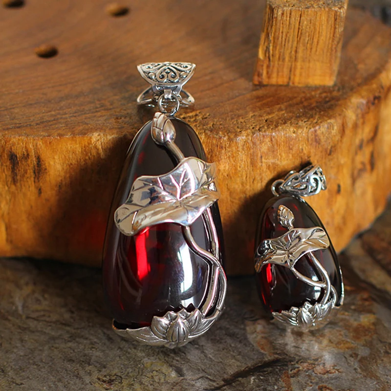 Женская винтажная Подвеска из серебра 925 пробы с желтым халцедоном|jewelry necklace