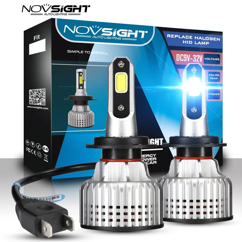 Мини светодиодные лампы для фар Novsight супер белый h4 h7 h11 h8 Светодиодные