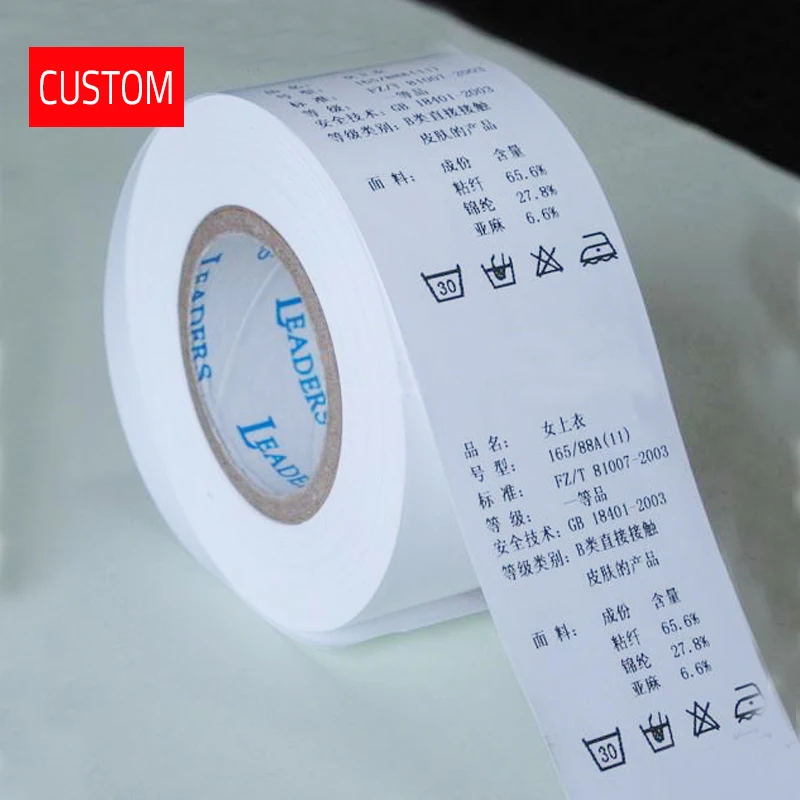 

custom thermal printing labels sewing on clothes garment fabric sewing labels printed washing labels for clothing