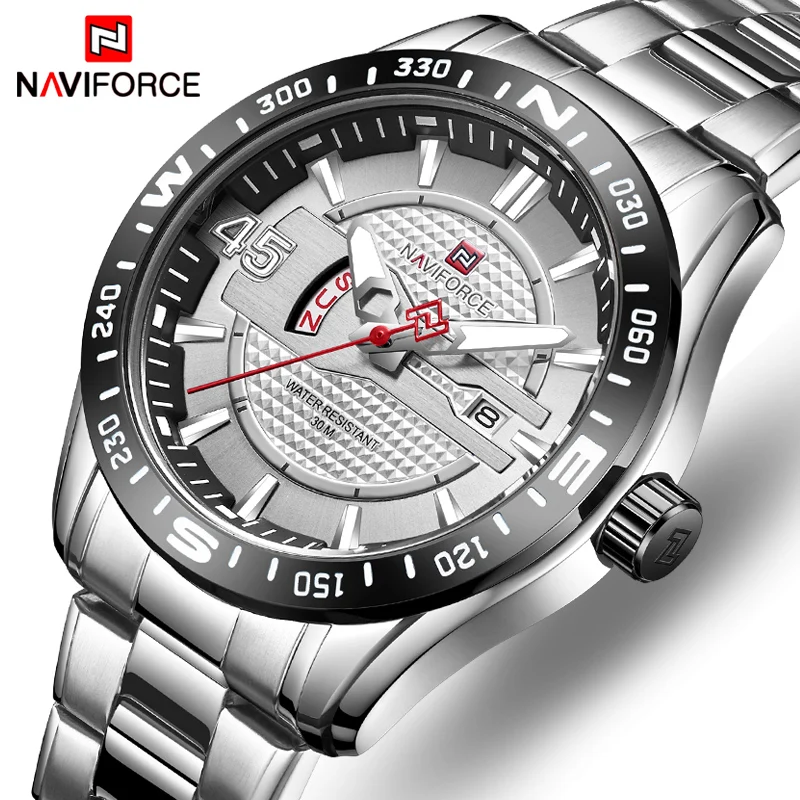 Часы наручные NAVIFORCE Мужские кварцевые роскошные брендовые модные спортивные
